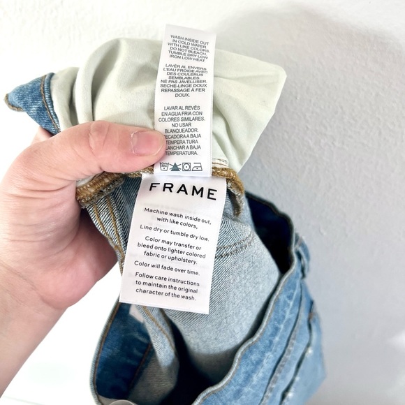 Frame Denim Le High Flare Diagonal Block Cuff Kingsley Wash Jeans Size 26 - Picture 13 of 13
